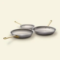 Pack Brigade - Set De 3 Poêles En Inox Avec Manches Dorés - Édition Limitée -Cheap Components Store pack brigade set de 3 poeles en inox avec manches dores edition limitee 636397